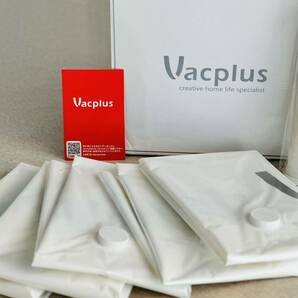 【新品】Vacplus 圧縮袋 5枚組 100×80cm 手動ポンプ付き 衣類圧縮袋 布団圧縮袋 ダニ・カビ対策 衣替えの画像1