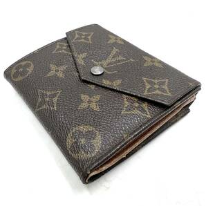 M：中古品 LOUIS VUITTON ルイヴィトン 折りたたみ財布 モノグラム ポルトモネビエ カルトクレディM ブラウン系 コンパクトの画像1