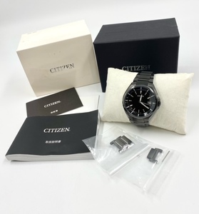 美品 稼動品 シチズン CITIZEN H128 R007971 アテッサ エコドライブ ソーラー電波 メンズ TITANIUM チタン 箱付き 腕回り約18cm前後+３コマ