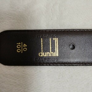 dunhill ダンヒル ベルト 黒ゴールド 40/100 レザー 金属素材の画像8