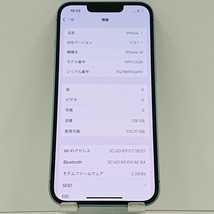 iPhone14 128GB SIMフリー ブルー 送料無料 即決 本体 c04030_画像3