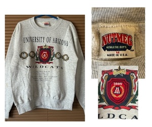 古着 80～90sヴィンテージ カレッジスウェット★NUTMEG　MILLS★UNIVERSITY OF ARIZONA WILDCATS/アリゾナ大学/M～L