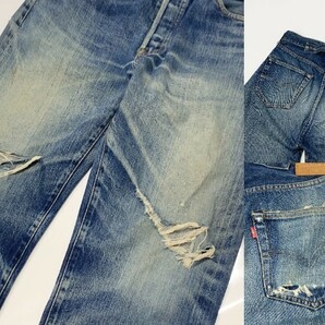 雰囲気抜群 ダメージ 復刻 90s 98年 USA製 Levi's リーバイス 201-0003 201XX BIGE ビッグE シンチバック 555 バレンシア W34/CR84/検501xxの画像8