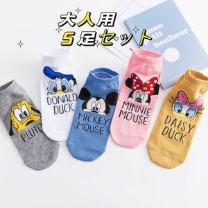 ★新品 ディズニー　大人用靴下　ソックス 5足セット