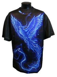 新品 XXLサイズ ビッグサイズ 不死鳥 Tシャツ 670 フェニックス 鳳凰 アニマル ヴィジュアル系 サバンナ 動物柄 黒 ブラック BLACK