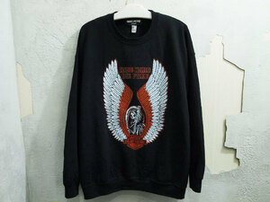 美品 XL EVILACT FACTORY GRIM REAPER & WING Crewneck クルーネック スウェット CHOPPERS ロゴ 黒 ブラック BLACK イーブルアクト FT