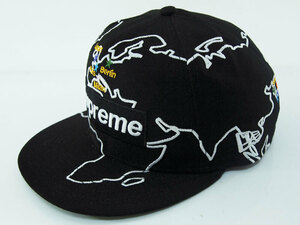 新品 23AW Supreme Worldwide Box Logo New Era ニューエラ キャップ ボックスロゴ 黒 ブラック Black Map マップ 7 1/2 シュプリーム F