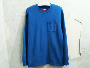 美品 Supreme L/S Pocket Tee 長袖 ポケット Tシャツ ロンT ロングスリーブ Dark Cyan ダークシアン M シュプリーム F