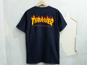 Supreme Thrasher Tee Tシャツ スラッシャー シュプリーム Flame Logo フレイム ロゴ ネイビー 紺 Navy M F