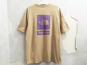 美品 XL 24SS Supreme THE NORTH FACE S/S Top Tシャツ Tee ボックスロゴ Khaki カーキ ノースフェイス シュプリーム F