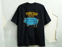 希少 新品 PORKCHOP GARAGE SUPPLY PORK BACK TEE Tシャツ 豚 ポーク ロゴ 黒 ブラック BLACK M ポークチョップ ガレージサプライ FT_画像1