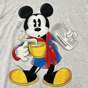 Disney ディズニー ミッキー Tシャツ モーニング コーヒー 新聞 ニュースペーパー XL相当