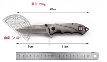 アウトドア 折り畳みナイフ フォールディングナイフ キャンプ 登山 釣り 防災(色：チタングレー)313_画像8