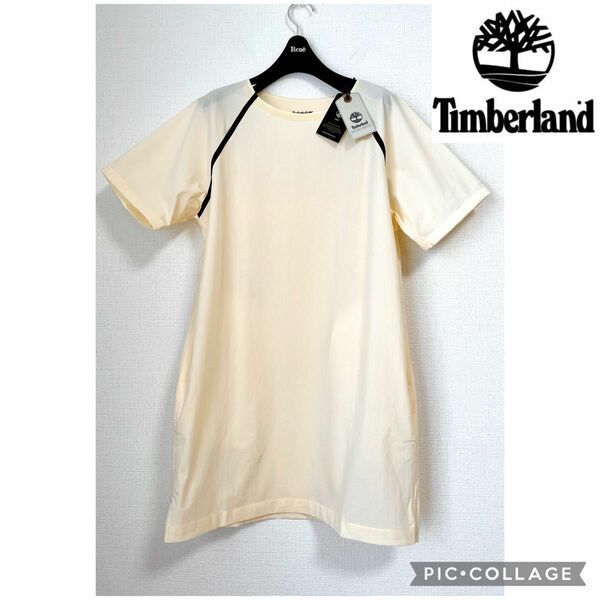 【新品】Timberland ティンバーランド 耐水 ワンピース ウォーターレジスタンド 通気性 ロゴ シームレス アイボリー