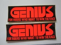 【２枚セット】希少 GENIUS FOR RIDERS WHO WANT TO WIN THE RACE ジーニアス ステッカー/自動車 バイク レーシング スポンサー 11_画像2