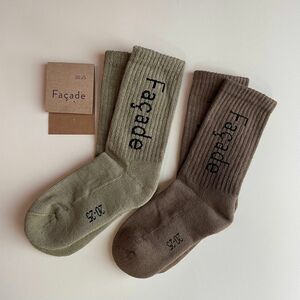 [Facade]RIBBED COTTON TUBESOCKS - 2PACK ソックス