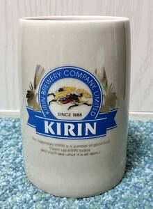 KIRIN giraffe beer Logo ceramics mug Showa Retro beer jug 