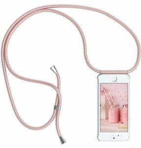 【美品】iPhoneSE 第3世代 スマホケース ショルダー ストラップ付 ピンク シルバー ラメ かわいい