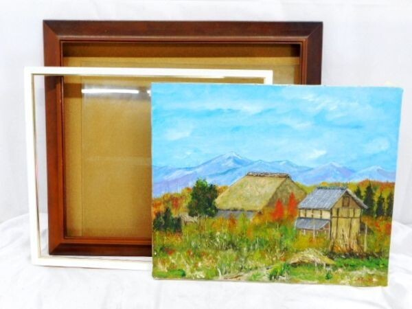 T200★Pintura Pintura al óleo Pintura de paisaje Pintura japonesa Paisaje de campo Enmarcado Kihachi 1986★Tarifa de envío 1020 yenes ~, cuadro, pintura al óleo, Naturaleza, Pintura de paisaje