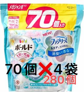 ボールド　ジェルボール　4Dつめかえ用　爽やかフレッシュフラワーサボンの香り 70個入×4袋　280個