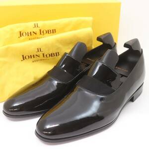 ITGWHB2NU0S8 即決 本物 美品 JOHN LOBB ジョンロブ ODESSA オデッサ ローファー パテント 黒 シューツリー付き サイズ7E