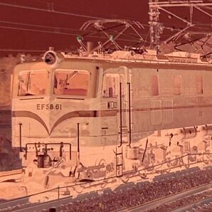 古い鉄道写真 ネガフィルム EF5861 白樺 他 列車 昭和 電車 （043001 の画像3