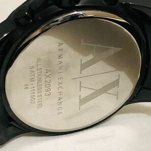 yt1006【60】//ARMANI EXCHANGE★アルマーニエクスチェンジ AX2093 クロノグラフ デイト オールブラック メンズ腕時計 A/Xの画像9