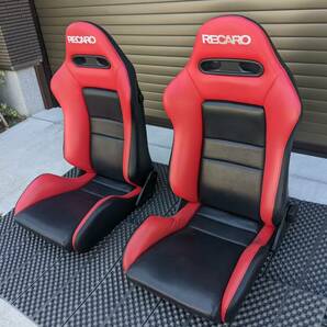 【流用に！1円～】DC5 インテグラタイプR純正 RECARO SR-4 赤×黒レザー張り替え 2脚セット！レカロ 検SR4/SR3/SR-3/DC2/EK9/シビック/革の画像10