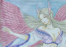 オリジナル 手描き イラスト 『 人魚の夢 』　 / アート 絵画 Art painting 同人　mermaid 　_画像2