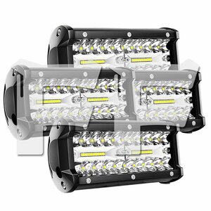 7インチ LED ワークライト 作業灯 120W 6500K ホワイト 照明 トラック SUV ボート 建設機械 12V/24V兼用 SM120W 4個 新品