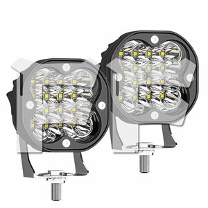 送料無料.. 新発売!! 3インチ 48W 作業灯 LED ワークライト ホワイト 4800LM 12V/24V ジープ SUV トラック ボート 建設機械 工事現場 2個