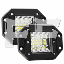 送料無料.. 5インチ 埋込式 42W 6500K ホワイト SUV 4x4 UTV ボートカー LED オフロードライト ドライビングライト トラック 汎用 2個_画像1