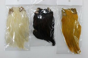 ☆フライフィッシング フェザー ハックル？ ×3枚セット ※長期在庫品 【マテリアル】【1円スタート！】☆D113