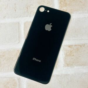 s181 在庫処分【 iphone7/8 ブラック 】 背面パネル 背面リペアパネル 修理用 交換用 SE 第2世代 3世代 裏側 アップルロゴ リンゴ 背面割れ