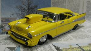 ☆絶版*ダンバリーミント*1957 Chevy Bel Air Hardtop Pro Street Machine イエロー