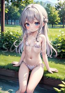 [1 jpy start /1 point thing ] anime series original illustration A4 art poster beautiful young lady beautiful woman beautiful . same person cosplay sexy gravure underwear No.i1200