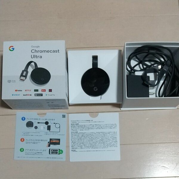 動作品 完品 Chromecast Ultra （ブラックブランド：Google クロームキャスト クロームキャストウルトラ