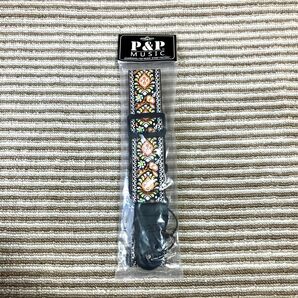 新品 P&P ギター用ストラップ 赤系 オレンジ ビンテージ レトロ系 送料無料