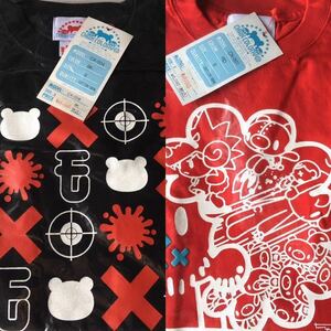 *CHAX COLONY~ T-shirt [ lady's S size, black & red ]( tag attaching unused * unopened goods 2 pieces set )