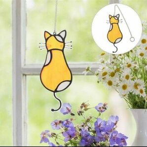窓の飾り 吊り下げ ムーンキャット 壁掛け オーナメント 窓 ガラスパネル 猫