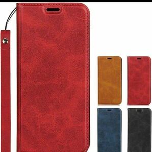 Galaxy S8 docomo SC-02J ケース 手帳型 レザー赤色