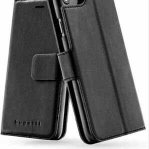 本革 フルグレイン レザー iPhone 7/8 Plus ケース 手帳型 黒