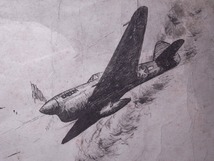 作者不詳『日米航空撰・空中戦』絵画（紙本デッサン肉筆）/太平洋戦争 航空機 対戦 戦闘機 艦爆機 戦記 ミリタリー_画像6