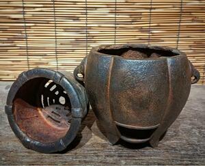 鋳鉄*カボチャ型炭火炉火鉢温酒煮茶神器
