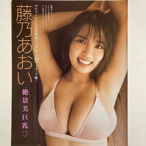 藤乃あおい　厚手ラミネート加工　 5ページ3枚　フライデーグラビア切り抜き　ふわとろバスト100センチ！　他商品との同送可能です。