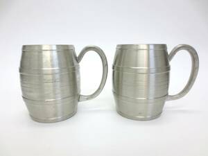 【4-38】PEWTER ピューター マグカップ 2個セット 錫製 