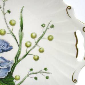 【4-138】Spode スポード STAFFORD FLOWERS スタッフォードフラワー 耳付きプレート 大皿 花柄 金彩の画像5