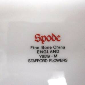 【4-138】Spode スポード STAFFORD FLOWERS スタッフォードフラワー 耳付きプレート 大皿 花柄 金彩の画像10