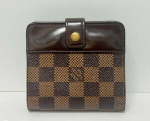 ◆LOUIS VUITTON ルイヴィトン N61668 ダミエ コンパクトジップ 二つ折り 財布 美品◆