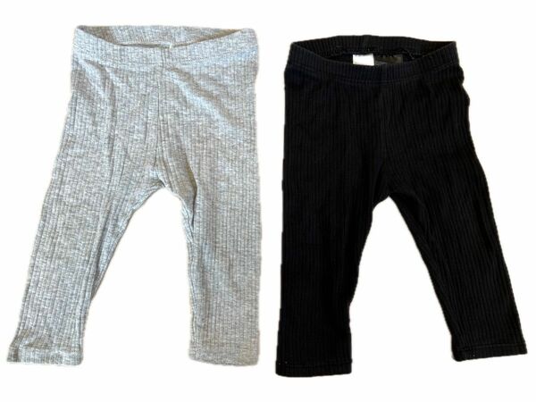 H&M エイチアンドエム リブレギンス サイズ74 70 9months スパッツ パンツ レギンス 2枚セット